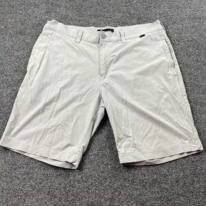 Men's Shorts Size 36 Light Gray Golf Chino Flat Front Pockets